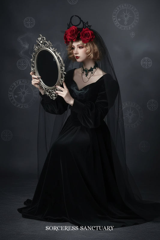 Witch Rose Headpiece - Sorceress Sanctuary Black