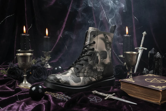 Witchy Skeleton Boots - Sorceress Sanctuary Black / 38-Black / 39-Black / 40-Black / 41-Black / 42