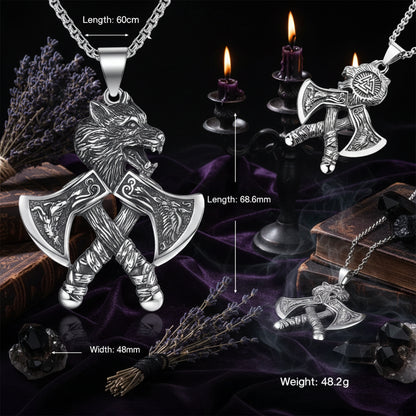 Wolf Axes Necklace - Sorceress Sanctuary Tomahawk necklace