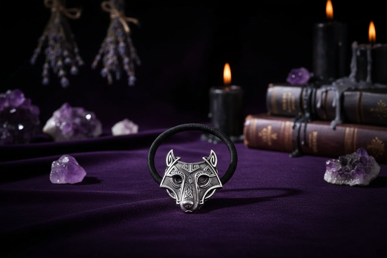 Wolf Hair Tie - Sorceress Sanctuary Silver-Red-Green
