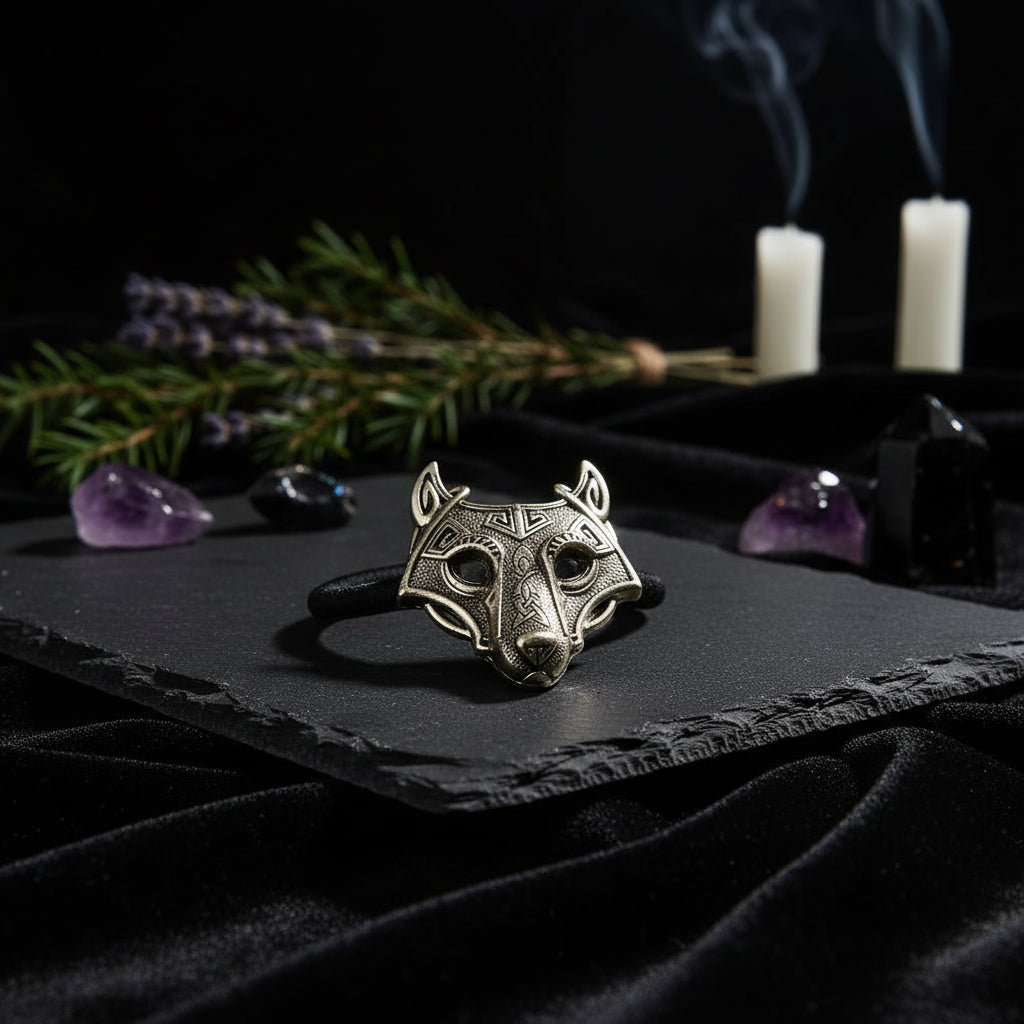 Wolf Hair Tie - Sorceress Sanctuary Silver-Red-Green