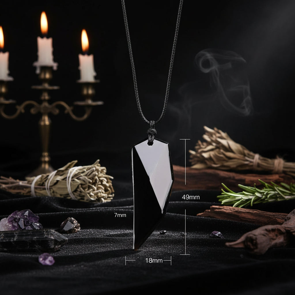 Obsidian Wolf Tooth Pendant - Sorceress Sanctuary Black