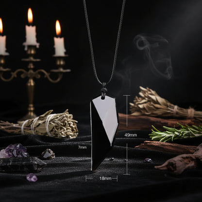 Obsidian Wolf Tooth Pendant - Sorceress Sanctuary Black