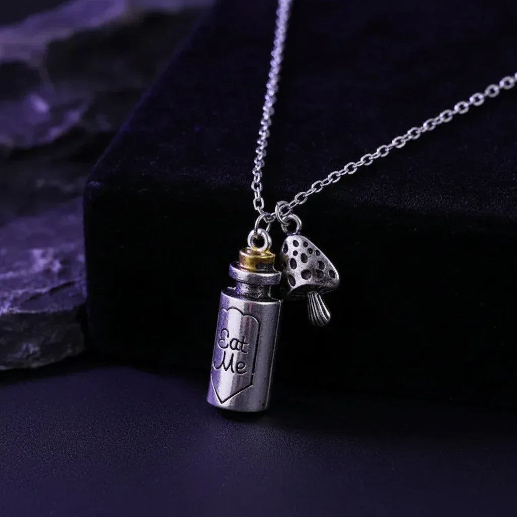 Alice in Wonderland Necklace - Sorceress Sanctuary Mushroom-Key