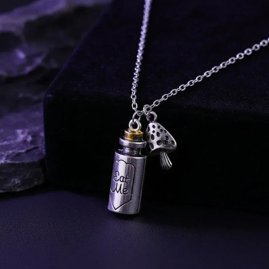 Alice in Wonderland Necklace - Sorceress Sanctuary Mushroom-Key