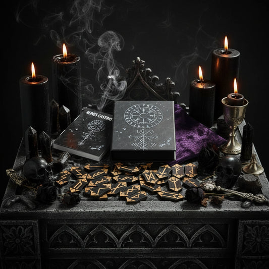 Woodcut Rune Set - Sorceress Sanctuary Black / Wooden Props
