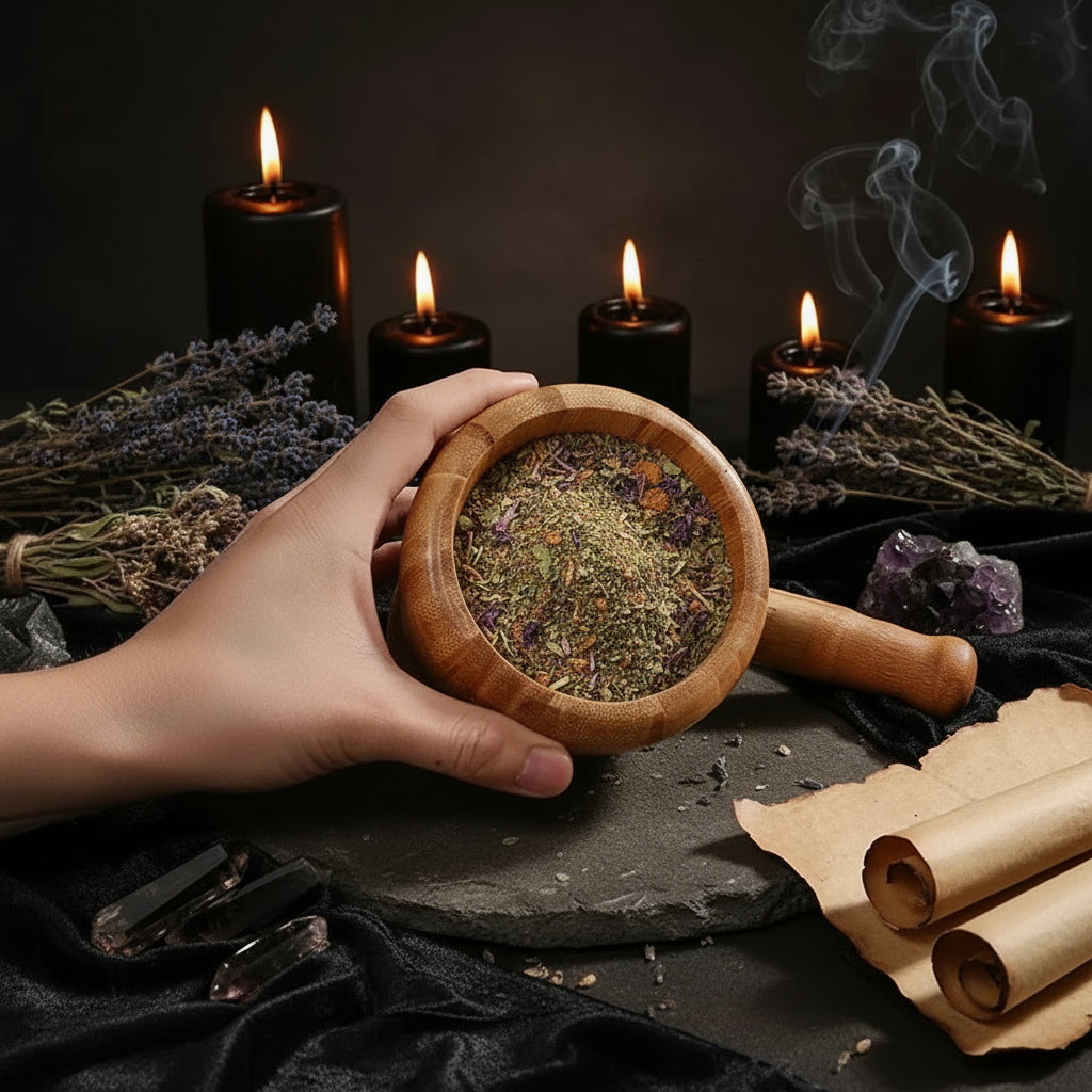Wooden Mortar Set - Sorceress Sanctuary S （No Cover）-M （No Cover）-L （No Cover）-S （With Cover）-M（With Cover）