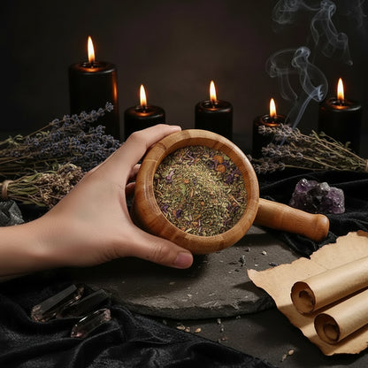 Wooden Mortar Set - Sorceress Sanctuary S （No Cover）-M （No Cover）-L （No Cover）-S （With Cover）-M（With Cover）