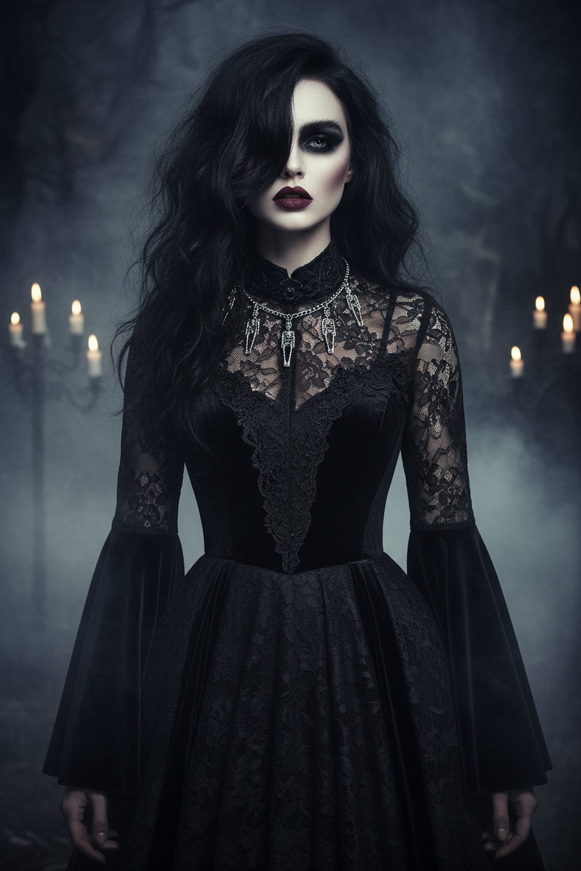 Gothic Skull Skeleton Pendant Necklace - 7 Pieces Sorceress Sanctuary