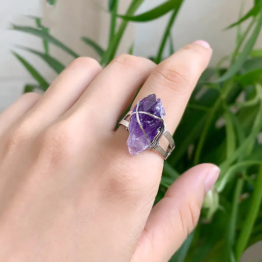 Natural Stone Crystal Ring