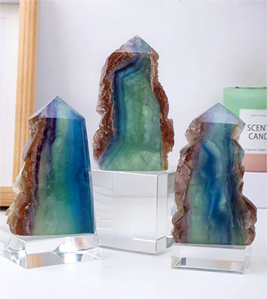 Natural Green Fluorite Tower