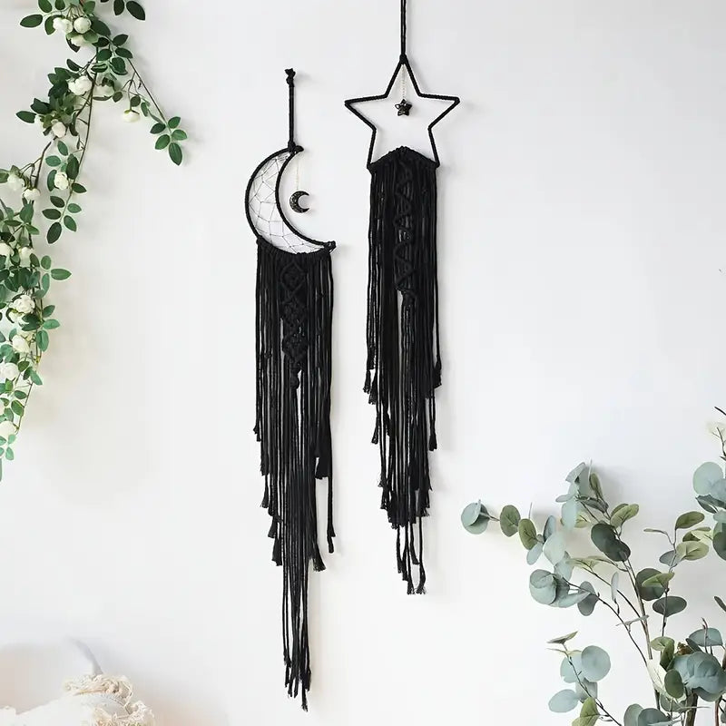 Handmade Dream Catcher | Black Star & Moon