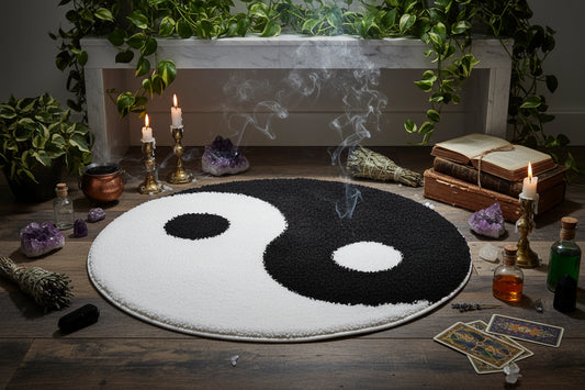 Yin Yang Carpet - Sorceress Sanctuary Black / 50cm-Black / 60cm-Black / 70cm-Black / 80cm-Black / 90cm