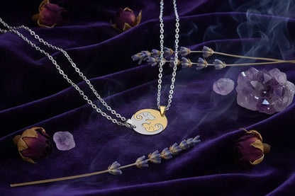 Yin Yang Dog Necklace - Sorceress Sanctuary Black white-Gold black-Gold white