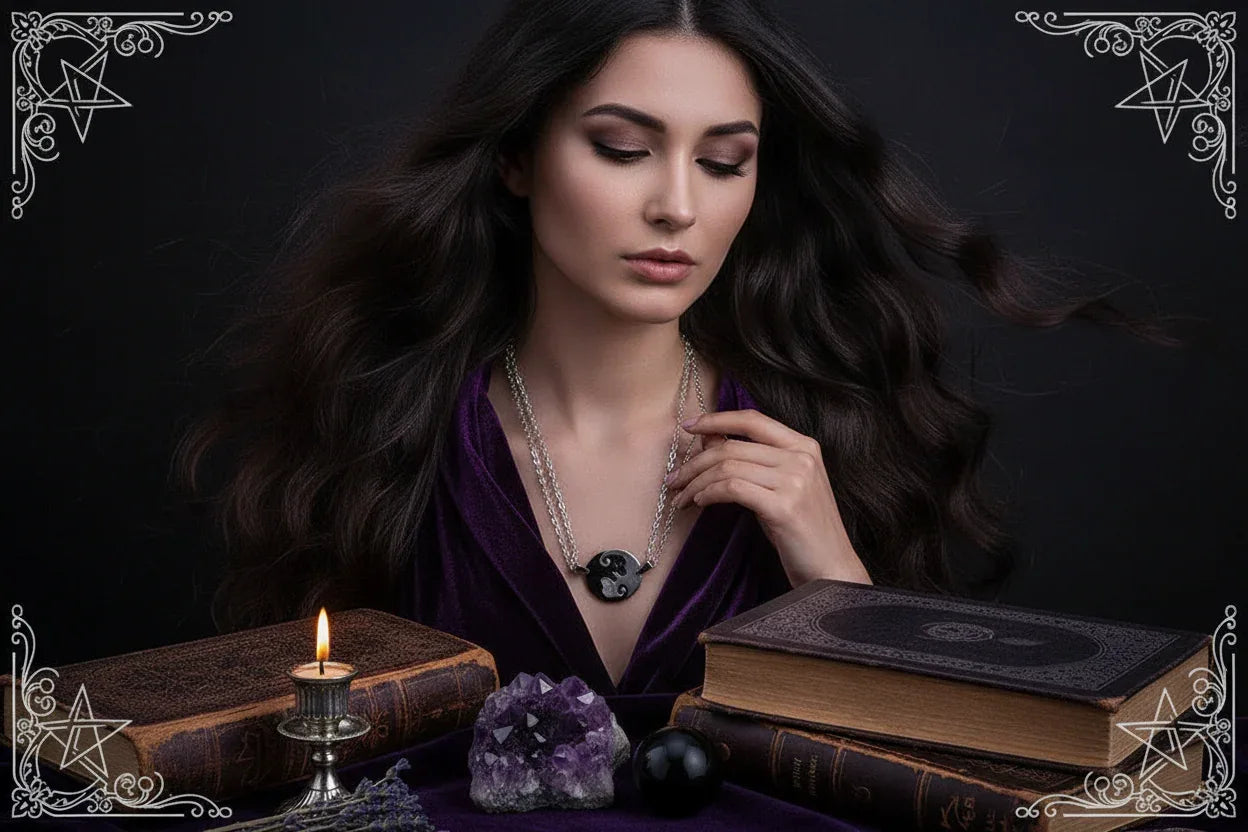 Yin Yang Dog Necklace - Sorceress Sanctuary Black white-Gold black-Gold white