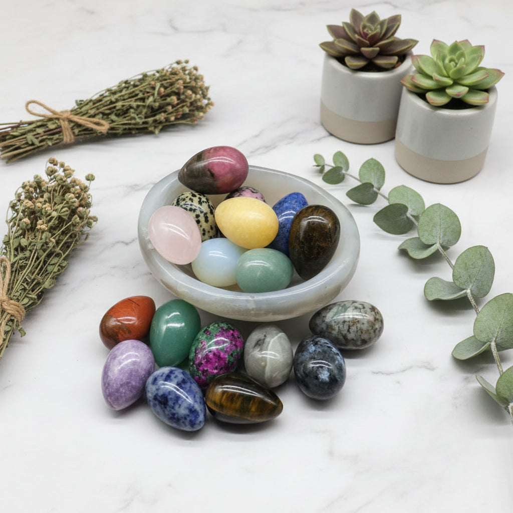 Natural Stone Handheld Egg-Shaped Decor (Large Size) Sorceress Sanctuary