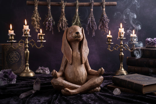 Zen Rabbit Sculpture - Sorceress Sanctuary Jackrabbit