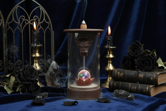 Zisha Lotus Incense - Sorceress Sanctuary Brown-Lotues with 10 cons