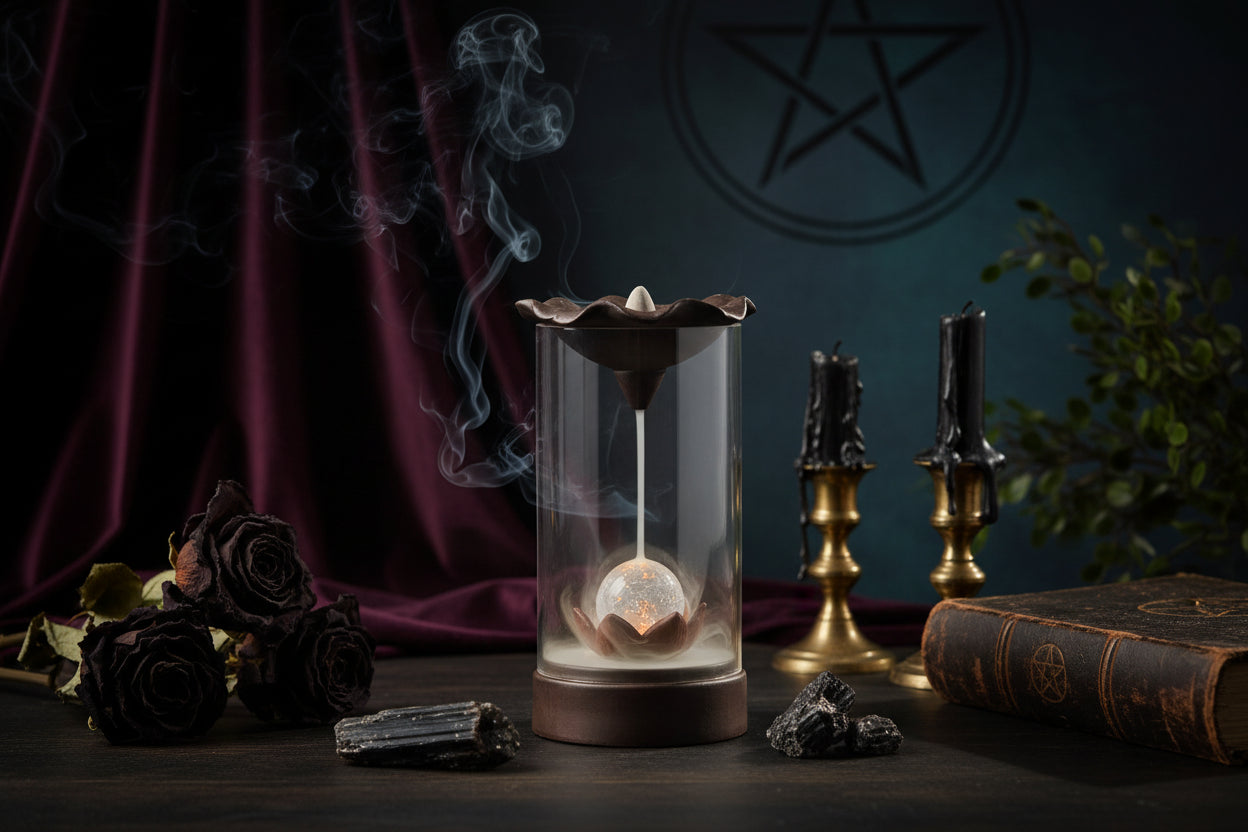 Zisha Lotus Incense - Sorceress Sanctuary Brown-Lotues with 10 cons