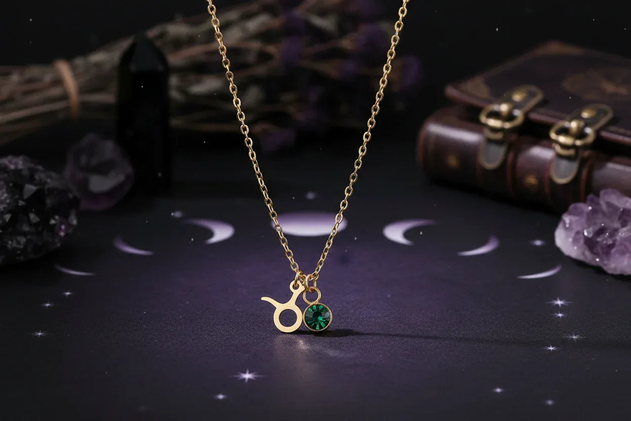 Zodiac Birthstone Necklace - Sorceress Sanctuary Style 1-Style 7-Style 6-Style 10-Style 8