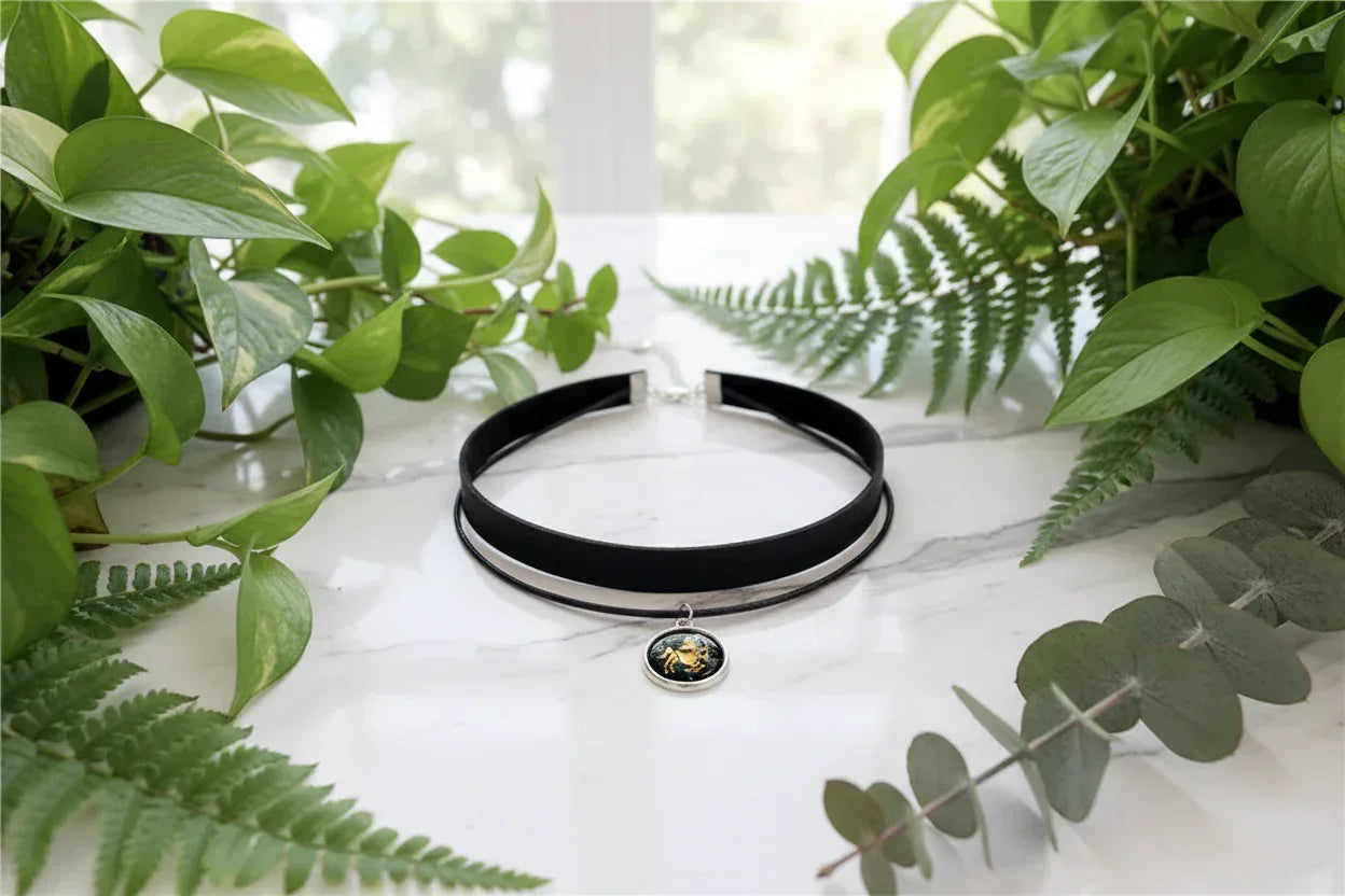 Zodiac Choker Necklace - Sorceress Sanctuary Aquarius-Leo-Gemini-Capricorn-Sagittarius