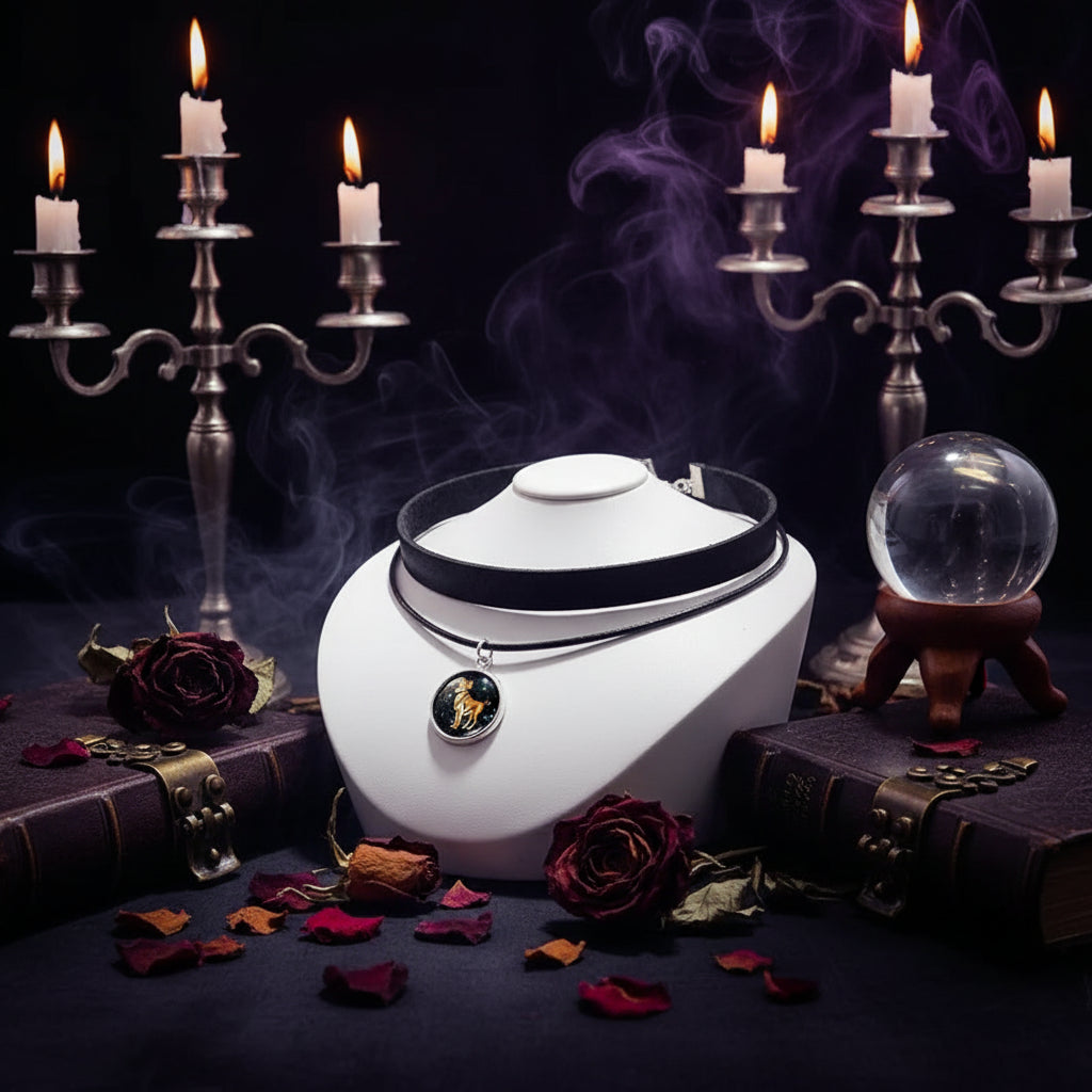 Zodiac Choker Necklace - Sorceress Sanctuary Aquarius-Leo-Gemini-Capricorn-Sagittarius