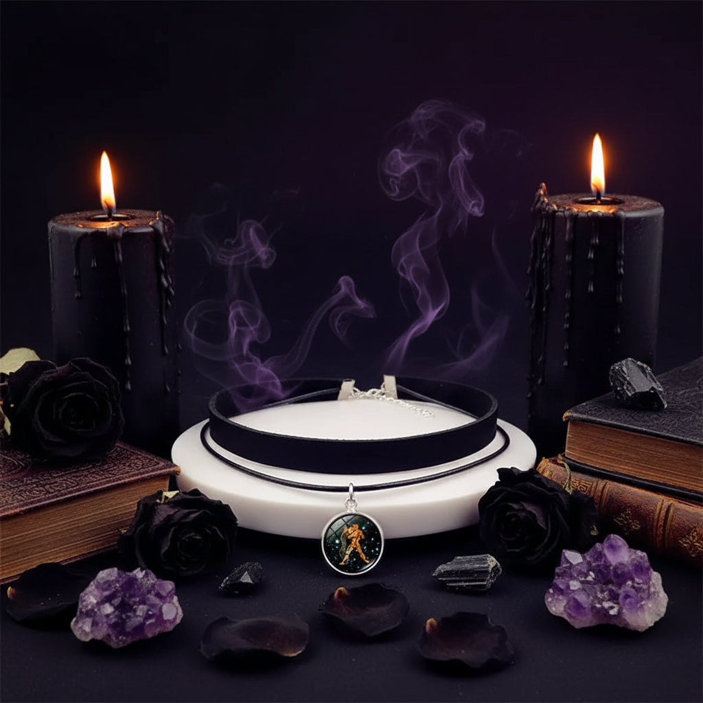 Zodiac Choker Necklace - Sorceress Sanctuary Aquarius-Leo-Gemini-Capricorn-Sagittarius