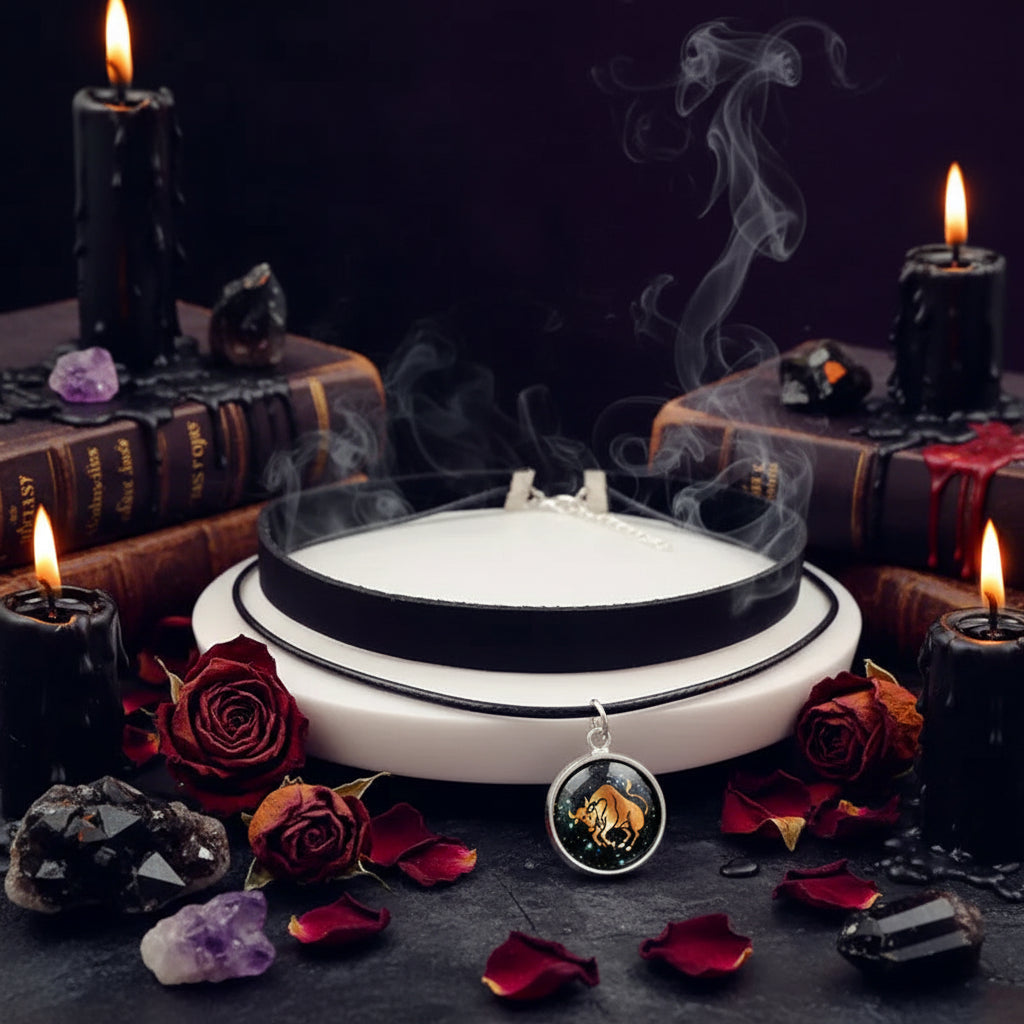 Zodiac Choker Necklace - Sorceress Sanctuary Aquarius-Leo-Gemini-Capricorn-Sagittarius