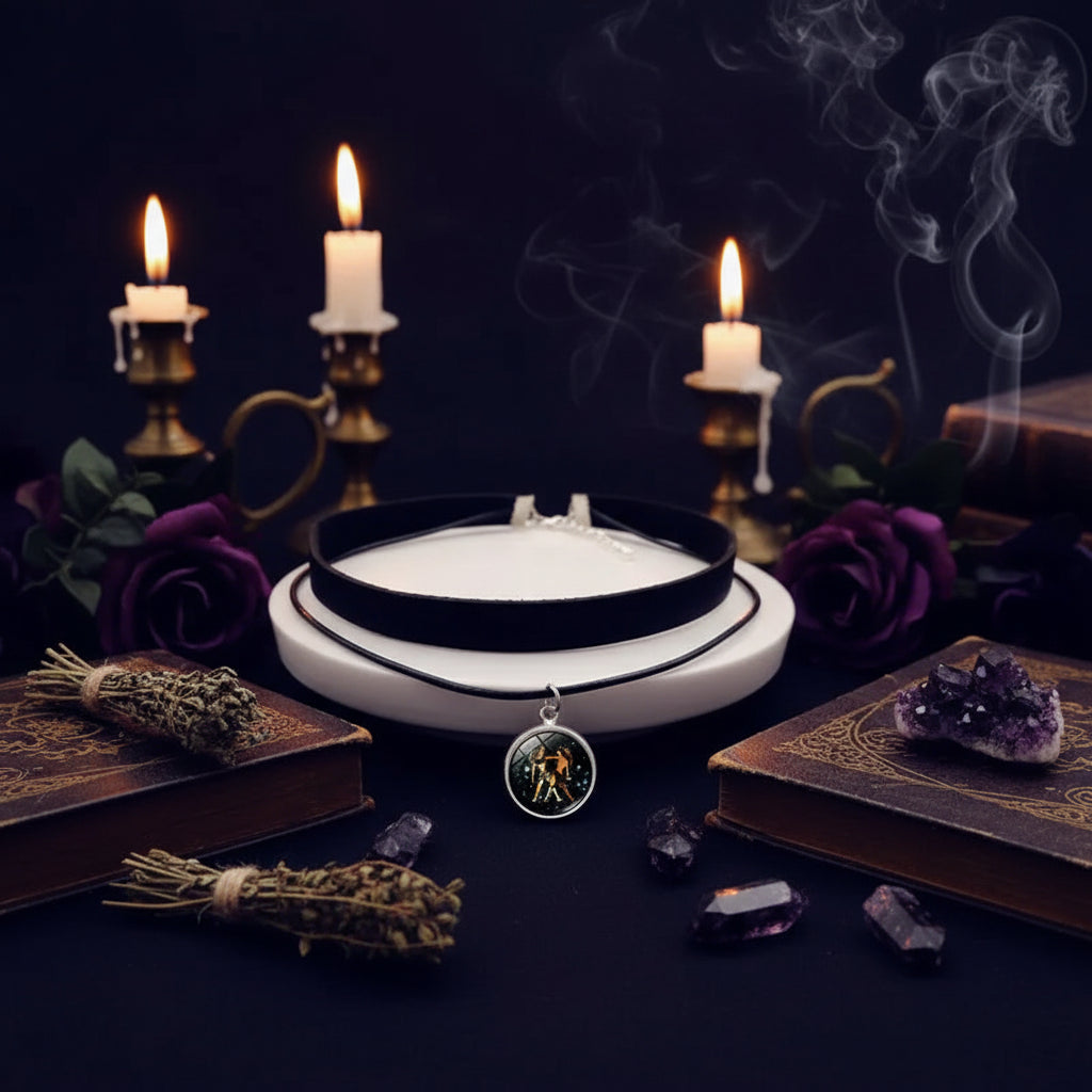 Zodiac Choker Necklace - Sorceress Sanctuary Aquarius-Leo-Gemini-Capricorn-Sagittarius