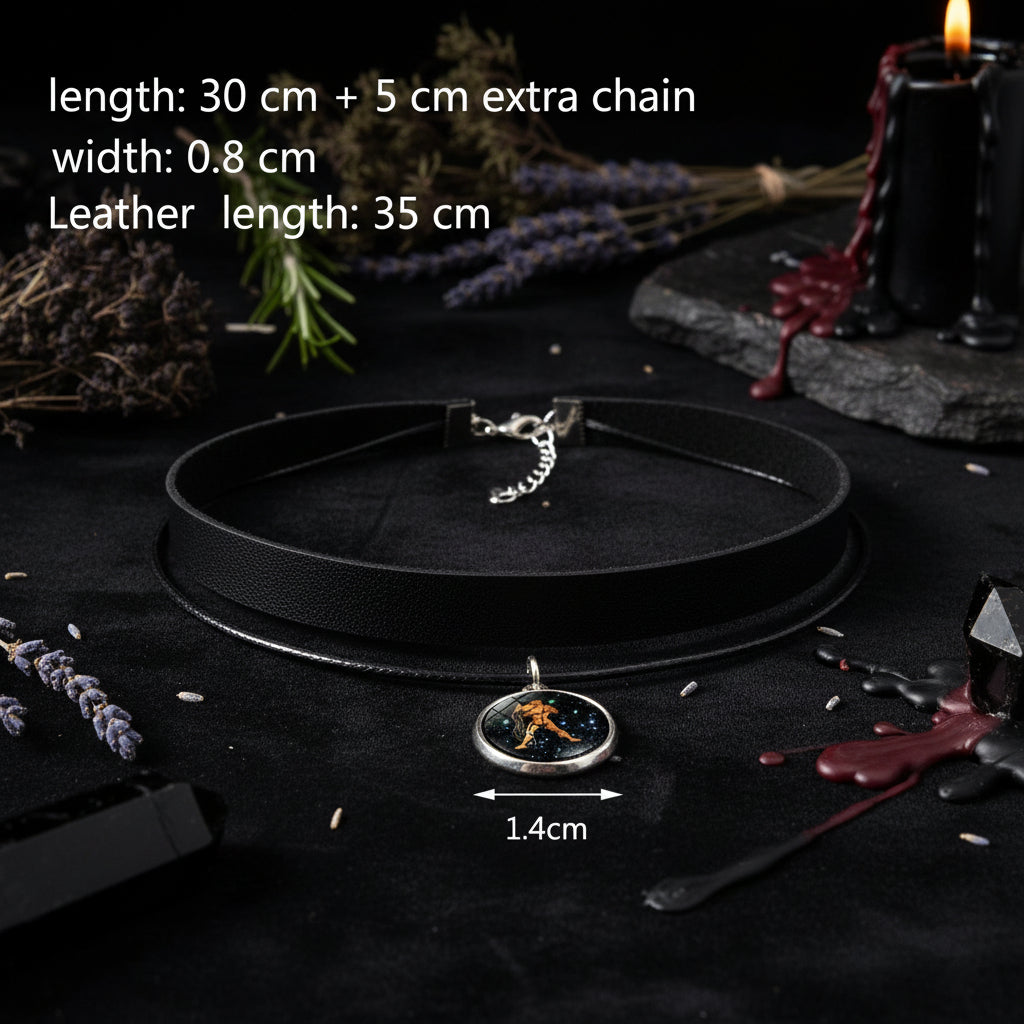 Zodiac Choker Necklace - Sorceress Sanctuary Aquarius-Leo-Gemini-Capricorn-Sagittarius