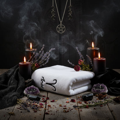 Zodiac Constellation Towels - Sorceress Sanctuary White / Virgo-White / Gemini-Blue / Sagittarius-Blue / Capricorn-White / Scorpio