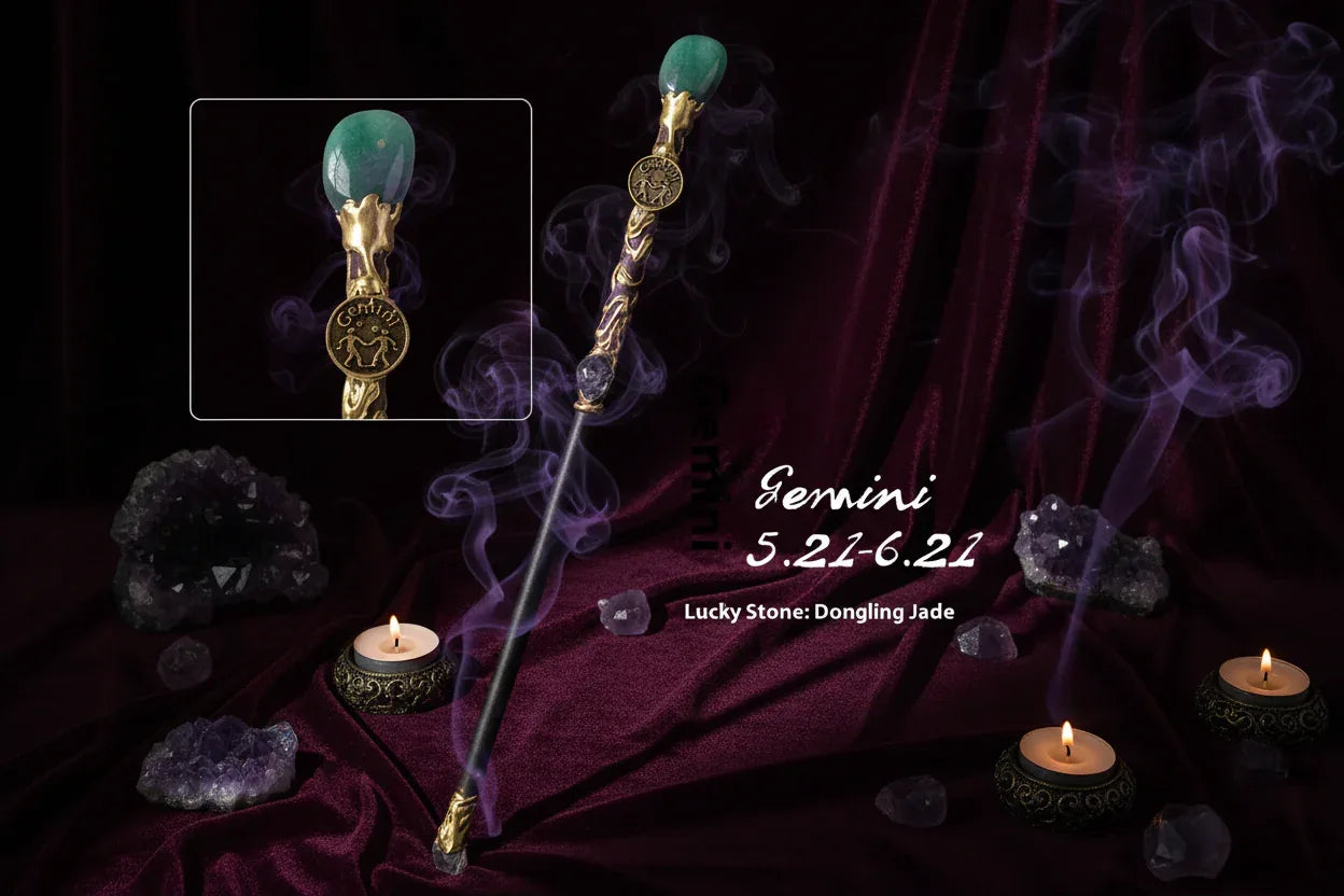 Zodiac Crystal Wand - Sorceress Sanctuary Pisces Truncheon / 30cm-Sagittarius Truncheon / 30cm-Virgo Truncheon / 30cm-Aquarian Truncheon / 30cm-Capricorn Truncheon / 30cm