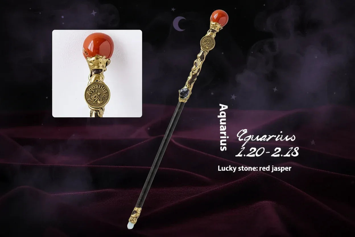 Zodiac Crystal Wand - Sorceress Sanctuary Pisces Truncheon / 30cm-Sagittarius Truncheon / 30cm-Virgo Truncheon / 30cm-Aquarian Truncheon / 30cm-Capricorn Truncheon / 30cm