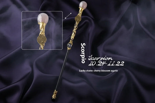 Zodiac Crystal Wand - Sorceress Sanctuary Pisces Truncheon / 30cm-Sagittarius Truncheon / 30cm-Virgo Truncheon / 30cm-Aquarian Truncheon / 30cm-Capricorn Truncheon / 30cm