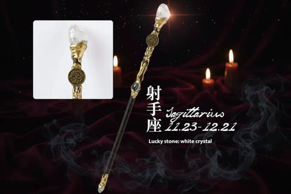 Zodiac Crystal Wand - Sorceress Sanctuary Pisces Truncheon / 30cm-Sagittarius Truncheon / 30cm-Virgo Truncheon / 30cm-Aquarian Truncheon / 30cm-Capricorn Truncheon / 30cm