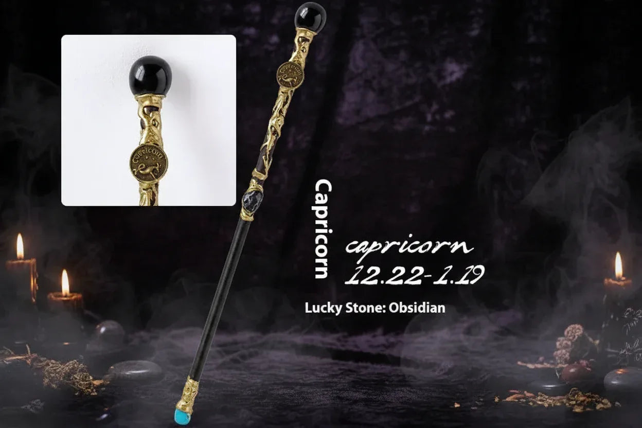 Zodiac Crystal Wand - Sorceress Sanctuary Pisces Truncheon / 30cm-Sagittarius Truncheon / 30cm-Virgo Truncheon / 30cm-Aquarian Truncheon / 30cm-Capricorn Truncheon / 30cm