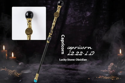 Zodiac Crystal Wand - Sorceress Sanctuary Pisces Truncheon / 30cm-Sagittarius Truncheon / 30cm-Virgo Truncheon / 30cm-Aquarian Truncheon / 30cm-Capricorn Truncheon / 30cm