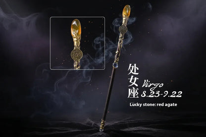 Zodiac Crystal Wand - Sorceress Sanctuary Pisces Truncheon / 30cm-Sagittarius Truncheon / 30cm-Virgo Truncheon / 30cm-Aquarian Truncheon / 30cm-Capricorn Truncheon / 30cm