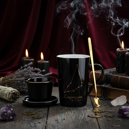 Zodiac Mug Set - Sorceress Sanctuary Taurus Black-Scorpio Black-Aries Black-Libra Black-Gemini Black