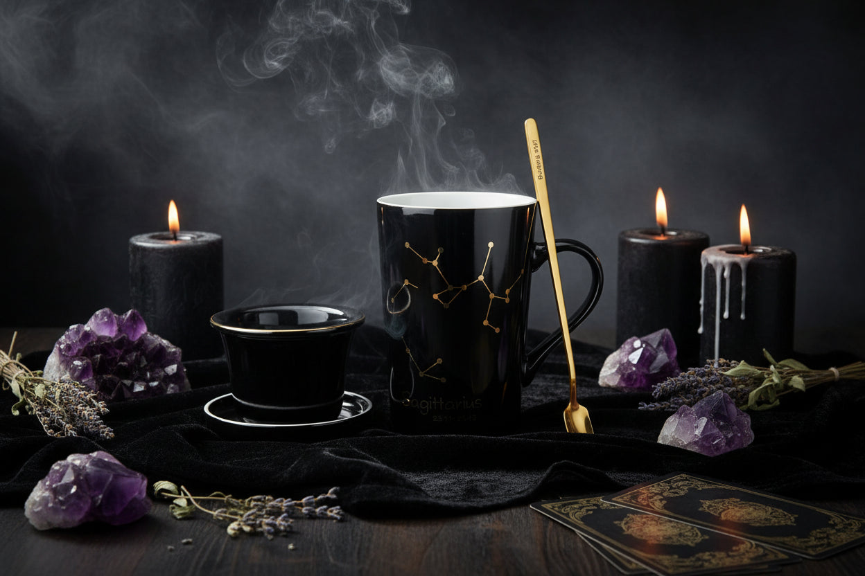 Zodiac Mug Set - Sorceress Sanctuary Taurus Black-Scorpio Black-Aries Black-Libra Black-Gemini Black