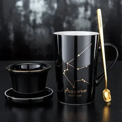 Zodiac Mug Set - Sorceress Sanctuary Taurus Black-Scorpio Black-Aries Black-Libra Black-Gemini Black