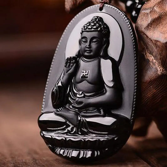 Obsidian Amitabha Pendant | Zodiac Luck