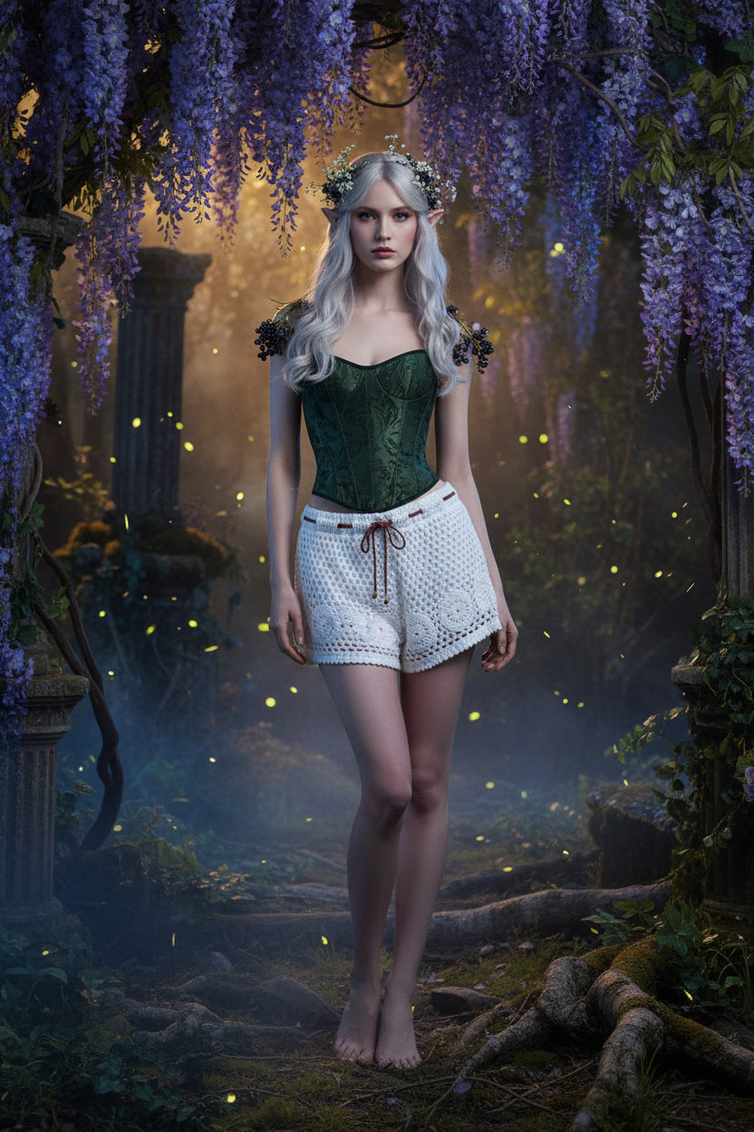 Ladies Crochet Cutout Knit Vacation Shorts Sorceress Sanctuary