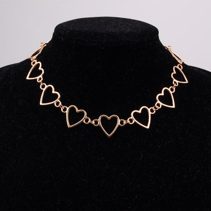 Gothic Metal Hollow Heart Necklace for Women