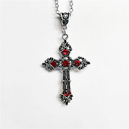 Alloy Christian Gothic Cross Necklace for Men and Women