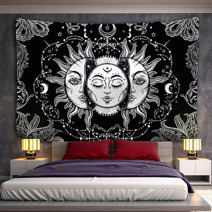 Mandala Tapestry Wall Hanging - Sun and Moon Design Sorceress Sanctuary