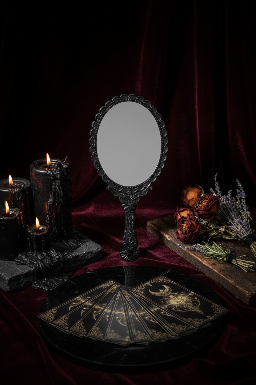 Korean Palace Retro Handle Cosmetic Mirror Sorceress Sanctuary