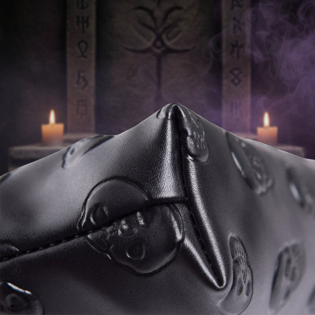 Black Skull PU Leather Makeup Bag for Travel Organizer Sorceress Sanctuary