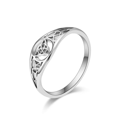 Viking Triangle Knot Hollow Titanium Steel Ring