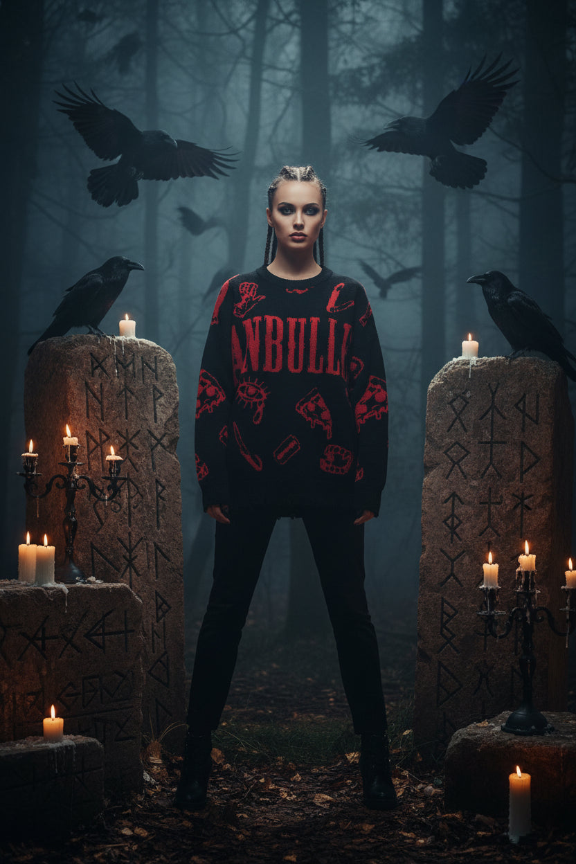 2019 Men's Autumn Winter Sweater with Abstract Design Sorceress Sanctuary